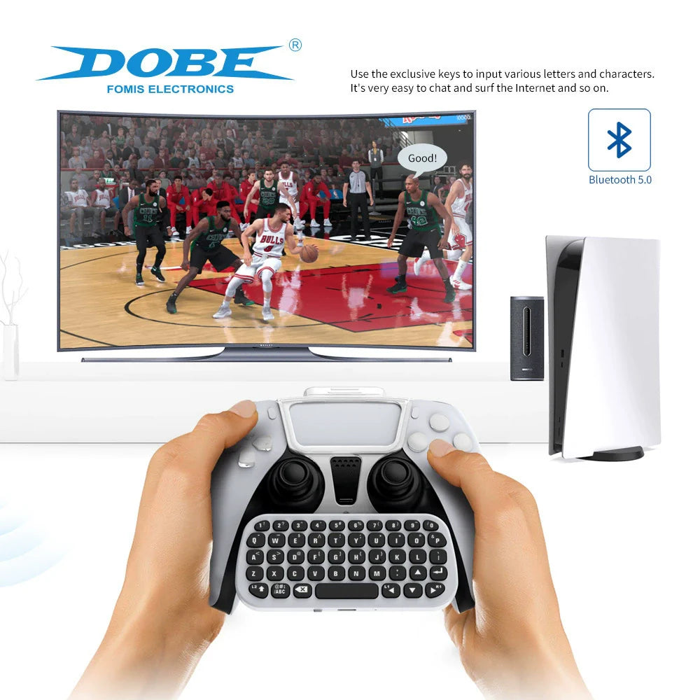 P5 Bluetooth Wireless Keyboard with Clip: A Bluetooth External Keyboard for Gaming Controllers with Voice Chat Functionality