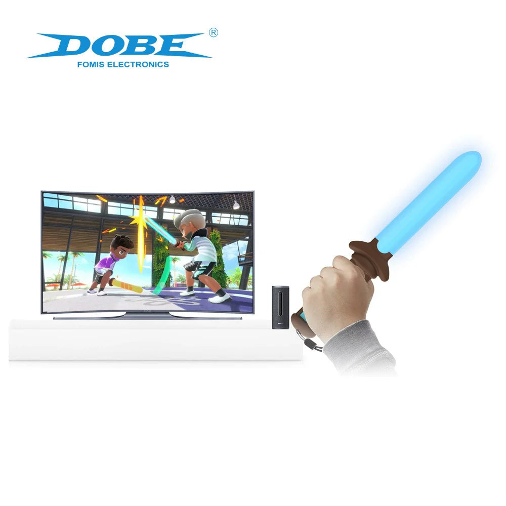 Switch Controller Motion-Sensing Lightsaber + Sports Straps + Tennis Racket + Wrist Straps—7-in-1 Sports Set TNS-2123